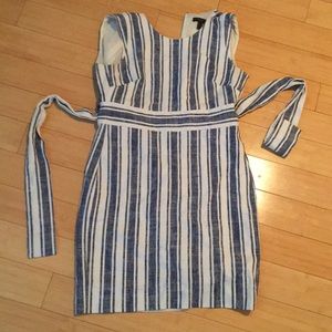 J. Crew size 4 blue and white lined linen dress